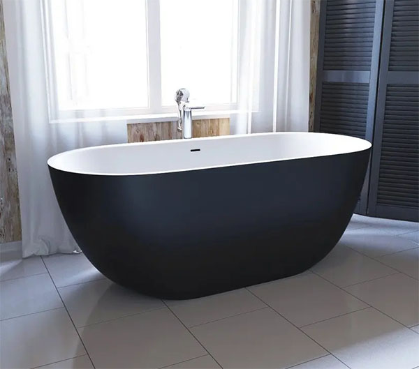 черная овальная ванна