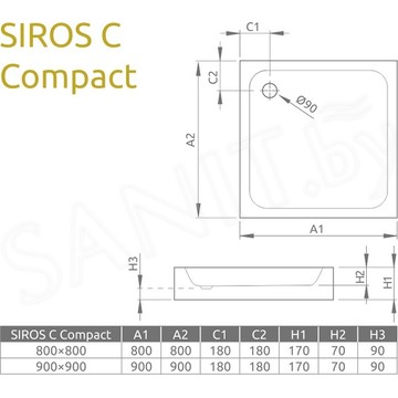 Душевой поддон Radaway Siros C Compact