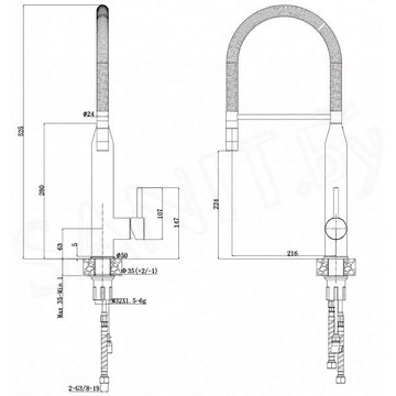 Смеситель для кухонной мойки Zorg Steel Hammer SH 6022 Inox
