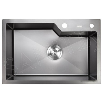 Кухонная мойка Avina HM6548 S PVD (графит) с коландером и дозатором