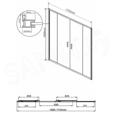 Душевая дверь Vincea Garda VDS-1G2170CL