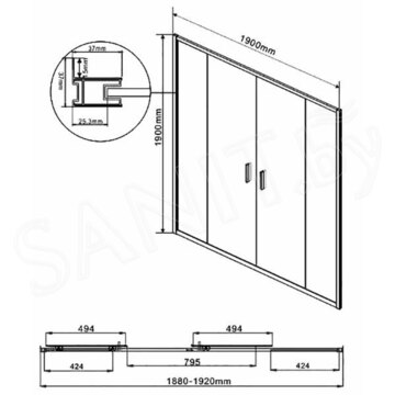 Душевая дверь Vincea Garda VDS-1G2190CL