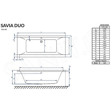 Акриловая ванна Excellent Savia Duo