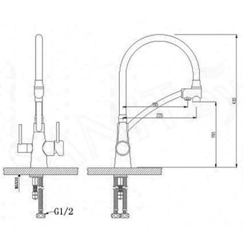 Смеситель для кухонной мойки Lemark Comfort LM3071C-Gray с подключением к системе очистки воды