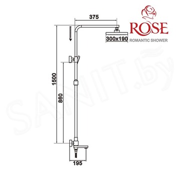 Душевая стойка Rose R1036