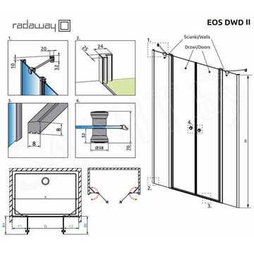 Душевая дверь Radaway Eos DWD II