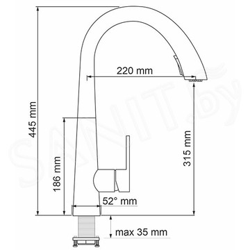 Смеситель для кухонной мойки WasserKraft A8667 с выдвижным изливом