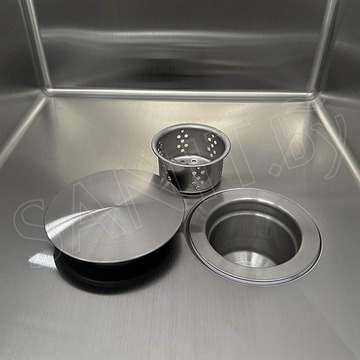 Кухонная мойка Roxen Simple 60 с коландером, дозатором и смесителем с подключением к фильтру воды