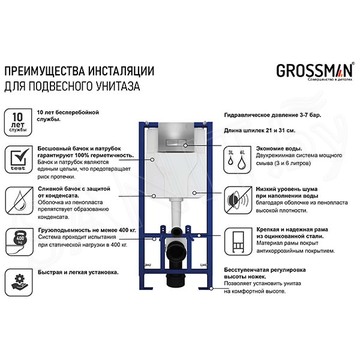 Система инсталляции для унитаза Grossman 900.T1.01.000