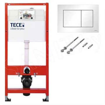Система инсталляции для унитаза TECEbase kit 9400413 c кнопкой и унитазом Roxen Antares 530185-02 Rimless Soft Close