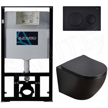Комплект инсталляции Azario с унитазом Grado AZ-0046N-MB кнопкой 0013 и сиденьем микролифт