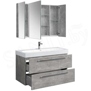 Шкаф-зеркало Belux Стокгольм ВШ 100 / 110 / 120 бетон чикаго светло-серый