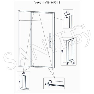Душевая дверь Veconi VN-34B