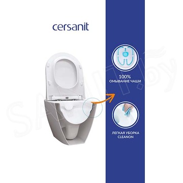 Комплект инсталляции Cersanit Link Pro с кнопкой Estetica белый глянец и унитазом City Co Dpl Eo Slim