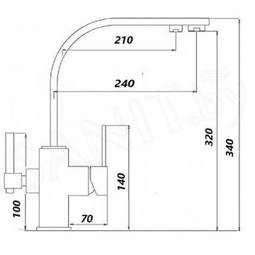 Смеситель для кухонной мойки Wisent W4371-3 под фильтр