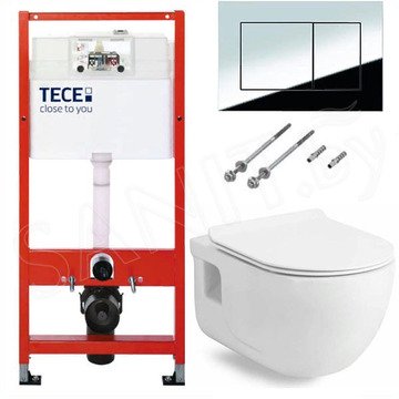 Комплект инсталляции TECEbase kit 9400401S (9400412) c кнопкой и унитазом Sanovit Lucco Brilla Rim Art