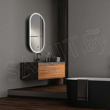 Шкаф-зеркало Azario Soho Black 50 с мультифункциональной панелью