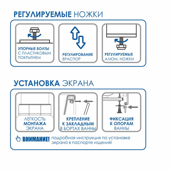 Экран под ванну Премиум Арт 180x56 см на ножках