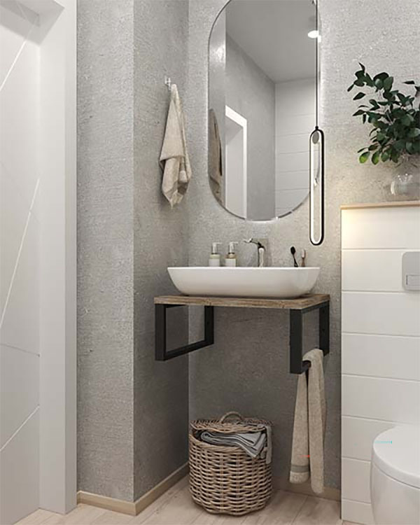 Столешница в ванную — возможные материалы и сочетания с интерьером стен (110 фото)
