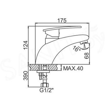 Смеситель для умывальника Ledeme L1070