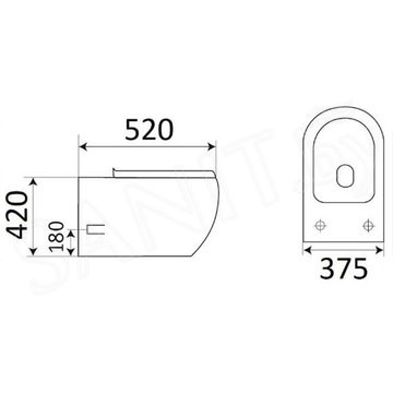 Подвесной унитаз CeramaLux CL 2101 безободковый (с крышкой SoftClose)