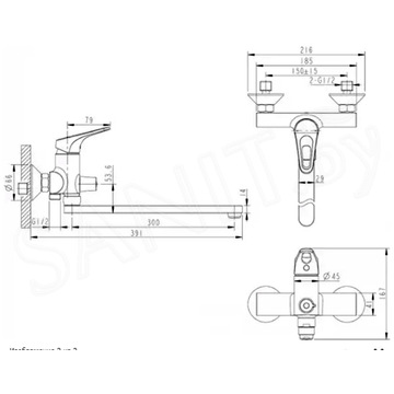 Смеситель для ванны Bravat Drop-D F648162C-LB-RUS