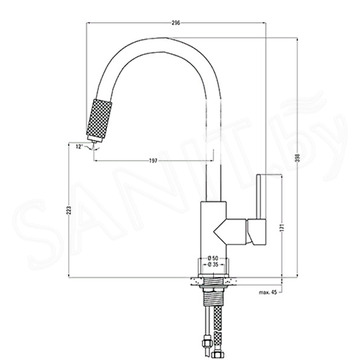 Смеситель для кухонной мойки Deante Aster BCA 064M с подключением к фильтру воды