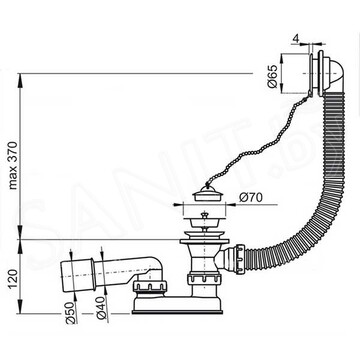 Сифон для ванны AlcaPlast A501