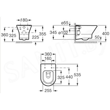 Подвесной унитаз Roca Nexo Rimless безободковый