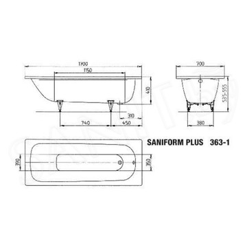 Стальная ванна Kaldewei Saniform Plus Easy-clean + Antislip