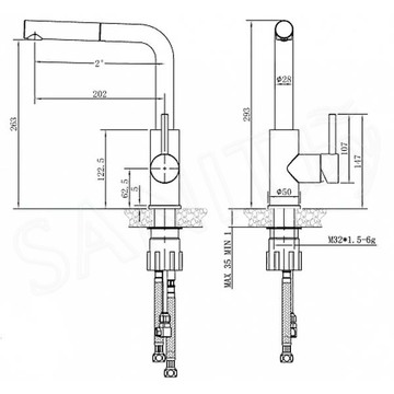 Смеситель для кухонной мойки Zorg Steel Hammer SH 6003 Inox
