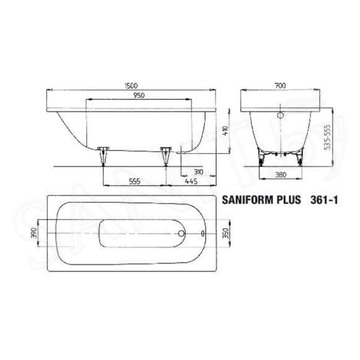 Стальная ванна Kaldewei Saniform Plus Easy-clean + Antislip