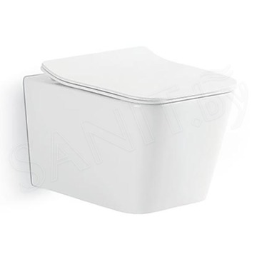 Подвесной унитаз CeramaLux NS5170 безободковый (с крышкой SoftClose)