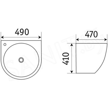 Умывальник CeramaLux 500FBW