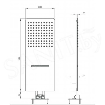 Верхний душ Deante Cascada Multibox Slim NAC 096K