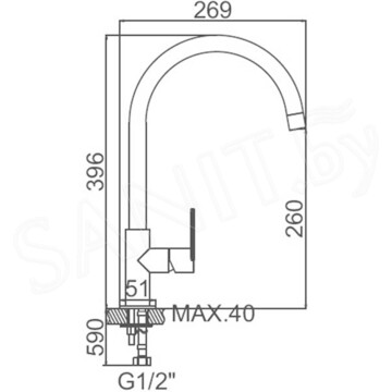 Смеситель для кухонной мойки Ledeme L74008