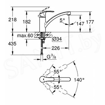 Смеситель для кухонной мойки Grohe Eurostmart New 3328120E