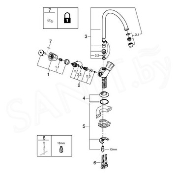 Смеситель для кухонной мойки Grohe Costa L 31831001