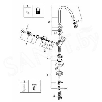 Смеситель для кухонной мойки Grohe Costa L 31812001