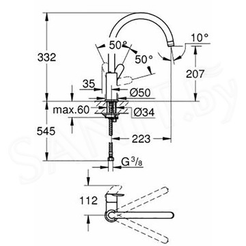 Смеситель для кухонной мойки Grohe BauLoop 31368001