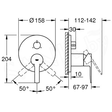 Смеситель скрытого монтажа Grohe Lineare 24095001 / 24095DC1 (3 функции)