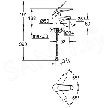 Смеситель для умывальника Grohe Euroeco Special 32762000