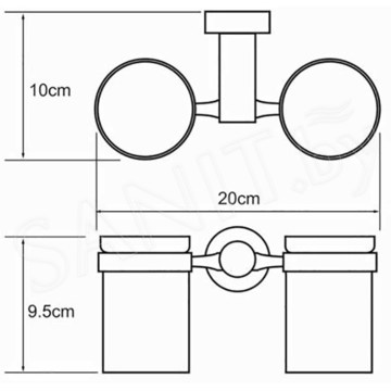 Стакан Wasserkraft Donau K-9428D двойной