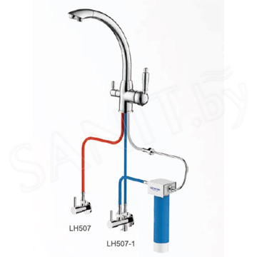 Смеситель для кухонной мойки Ledeme L4755 с подключением к системе очистки воды