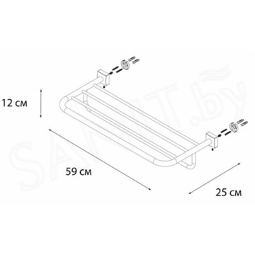 Полка для полотенец с держателем Fixsen Kvadro FX-61315