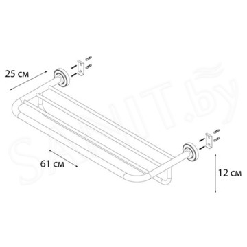 Полка для полотенец с держателем Fixsen Style FX-41115