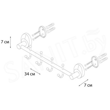 Планка с крючками Fixsen Europa FX-21805-4