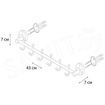 Планка с крючками Fixsen Europa FX-21805-6