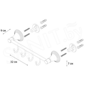 Планка с крючками Fixsen Best FX-71605-4 / FX-71605-5