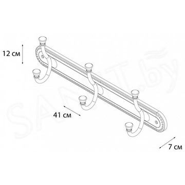 Планка с крючками Fixsen Alfa GR-9505-3